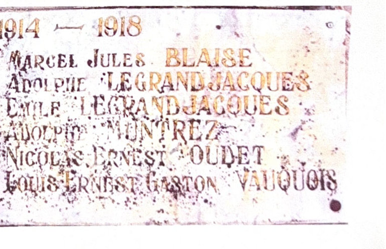 Plaque des noms des soldats