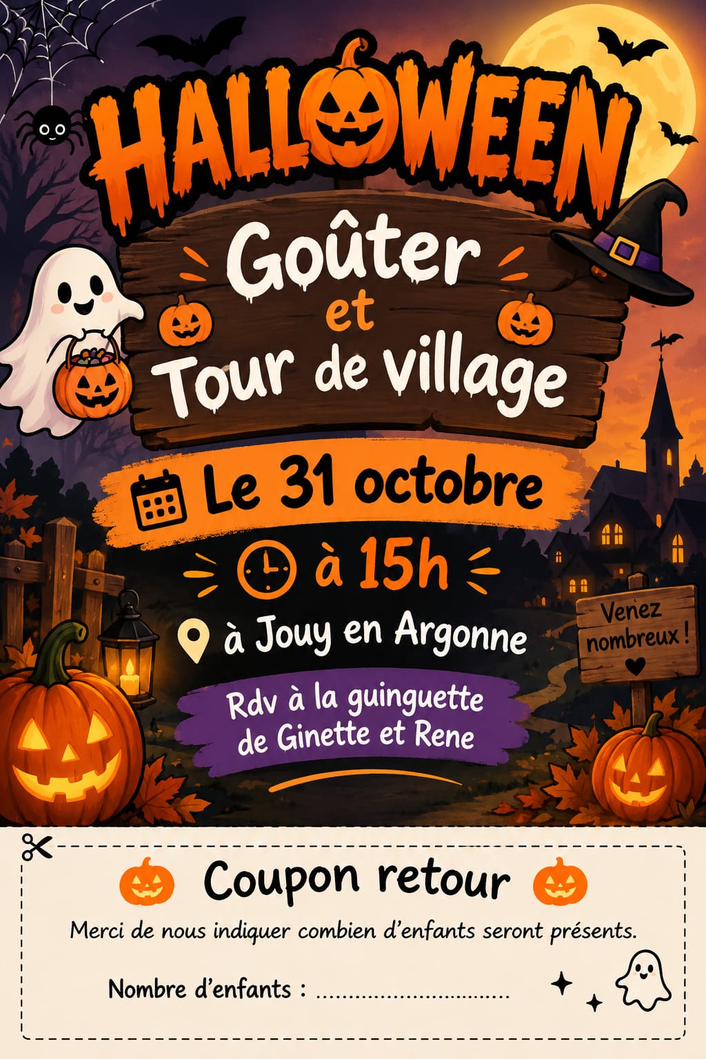 Halloween : goûter et tour de village le 31 octobre